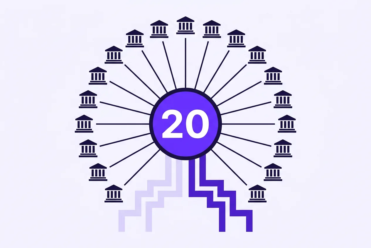 Infographic showing twenty institutional icons connecting to Canton and Besu tokenization networks.