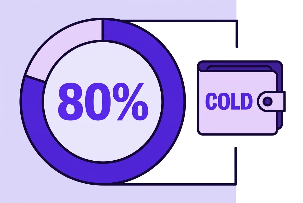 Infographic showing an 80 percent cold storage mandate for South Korean crypto asset custody providers.